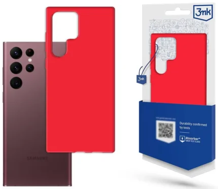 Силиконов калъф от 3mk Matt Case за Samsung Galaxy S23 Ultra - червен