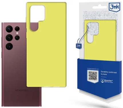 Силиконов калъф от 3mk Matt Case за Samsung Galaxy S23 Ultra - жълто