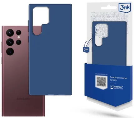 Силиконов калъф от 3mk Matt Case за Samsung Galaxy S23 Ultra - синьо