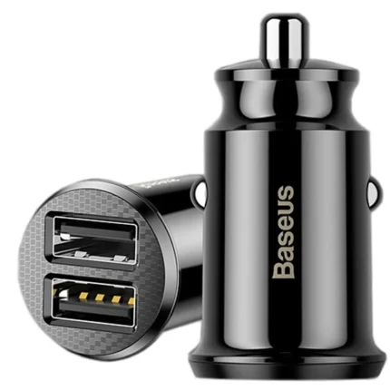 Зарядно от Baseus car charger Grain 2x USB 3,1A black