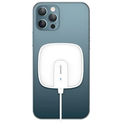 Безжично зарядно USAMS W1 Extra-thin Magnetic Fast Wireless Charger US-CD159, бяло