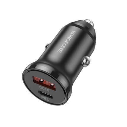 Зарядно от BOROFONE CAR CHARGER BZ18A - USB + TYPE C - PD 20W QC 3.0 18W BLACK