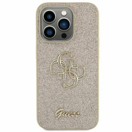 Калъф от Guess PU Fixed Glitter 4G Metal Logo Case за Samsung Galaxy S23 FE - Gold