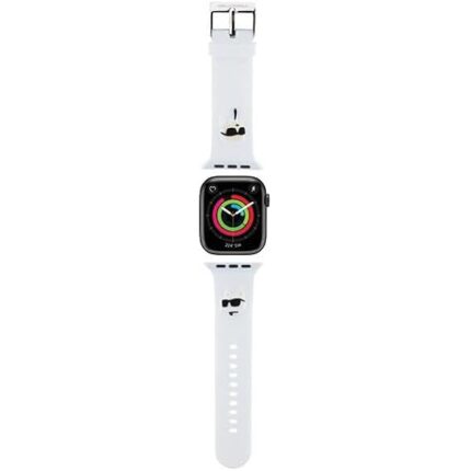 Каишка от Karl Lagerfeld Karl and Choupette Head NFT Watch Strap for Apple Watch 38/40/41 White