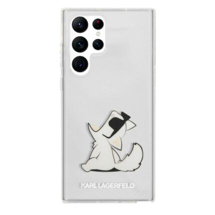 Силиконов Калъф от Karl Lagerfeld  Choupette Eat Case за Samsung Galaxy S22 Ultra - Transparent