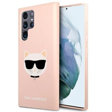 Силиконов Калъф от Karl за Samsung Galaxy S22 Ultra - Pink Silicone Choupette