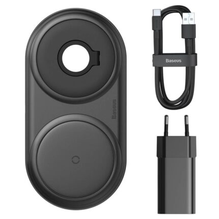Зарядно Baseus Wireless Charger Planet 2in1 for phone + AirPods or iWatch (WXPL-B01) Black