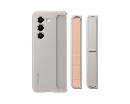 Силиконов калъф от Samsung Galaxy Z Fold 5 with stand and strap - beige