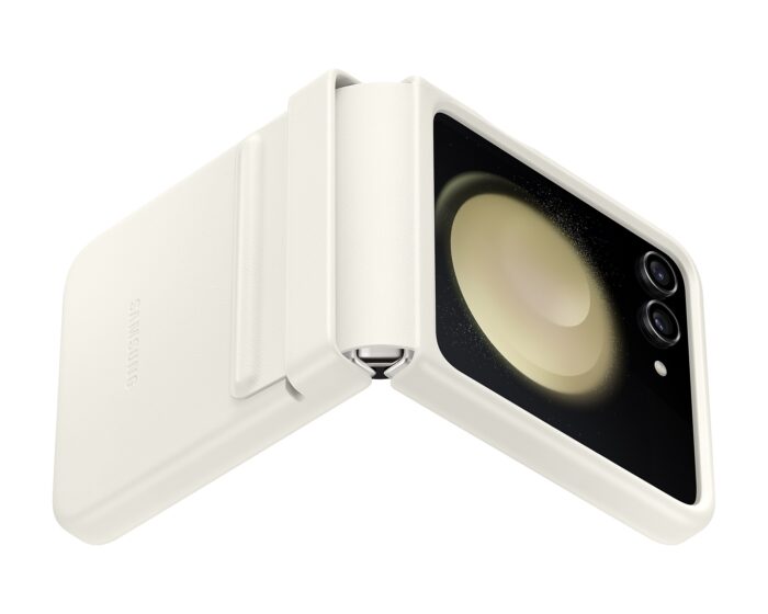 Калъф от Samsung Leather Cover за Galaxy Z Flip 5 Cream - Image 3