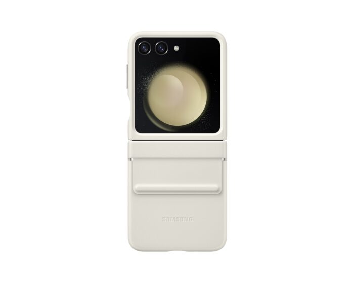 Калъф от Samsung Leather Cover за Galaxy Z Flip 5 Cream - Image 1