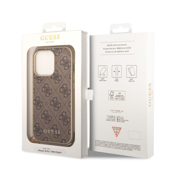 Калъф Guess 4G Charms Case for iPhone 14 Pro Brown - Image 6