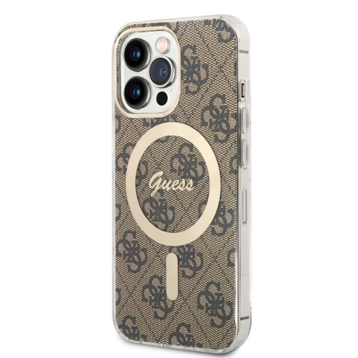 Калъф от Guess case за iPhone 13  13 Pro 6,1" brown hard case 4G MagSafe - Image 1