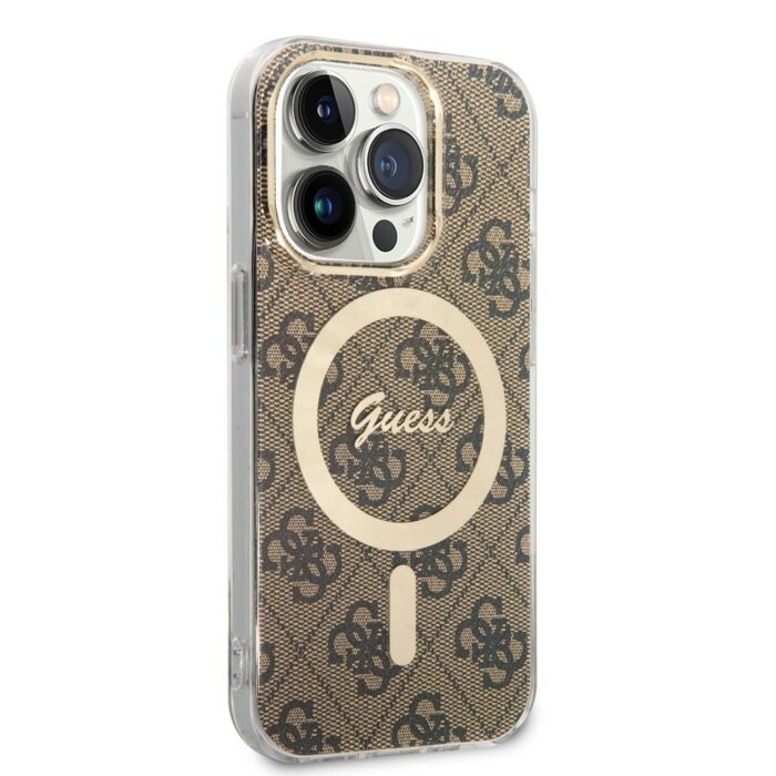 Калъф Guess 4G IML MagSafe Case for iPhone 14 Pro Brown - Image 3