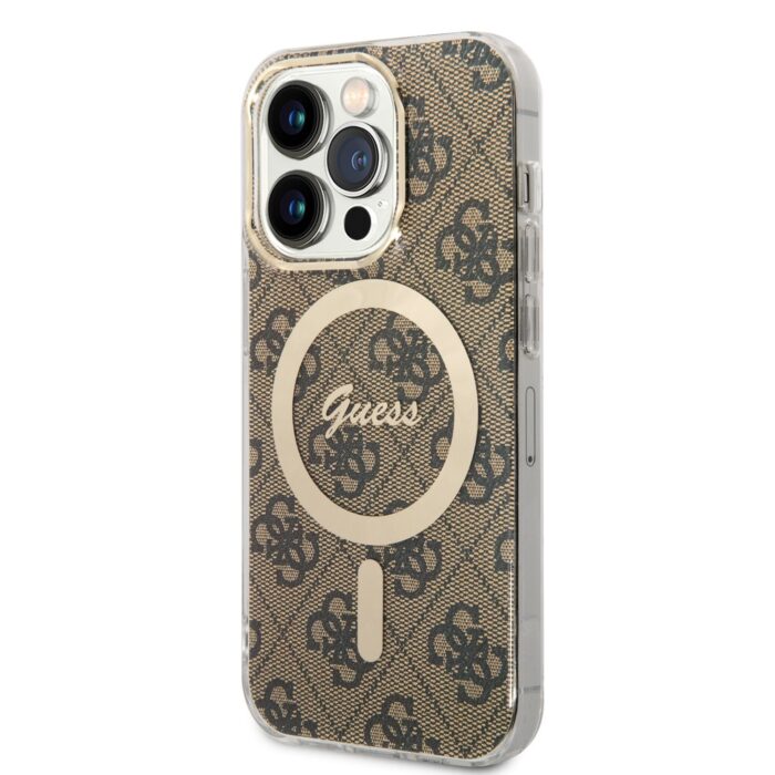 Калъф Guess 4G IML MagSafe Case for iPhone 14 Pro Brown - Image 1