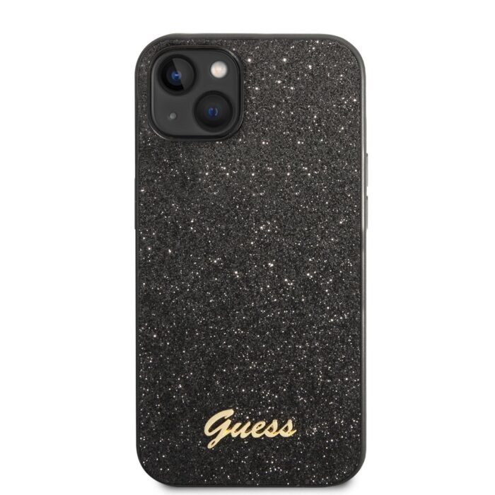 Калъф от Guess PC/TPU Glitter Flakes Metal Logo Case за iPhone 14 Black - Image 2