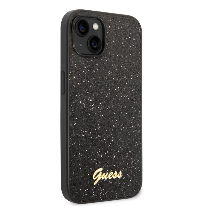 Калъф от Guess PC/TPU Glitter Flakes Metal Logo Case за iPhone 14 Black - Image 3