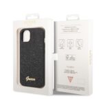 Калъф от Guess PC/TPU Glitter Flakes Metal Logo Case за iPhone 14 Black - Image 6