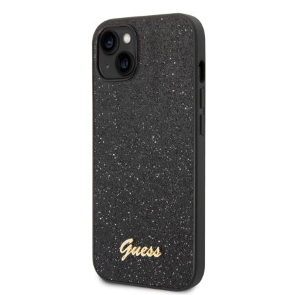 Калъф от Guess PC/TPU Glitter Flakes Metal Logo Case за iPhone 14 Black