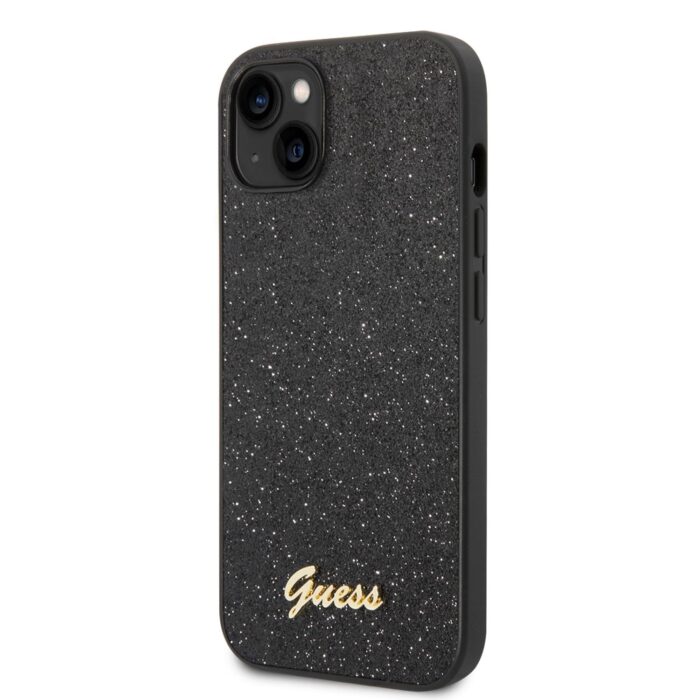 Калъф от Guess PC/TPU Glitter Flakes Metal Logo Case за iPhone 14 Black - Image 1