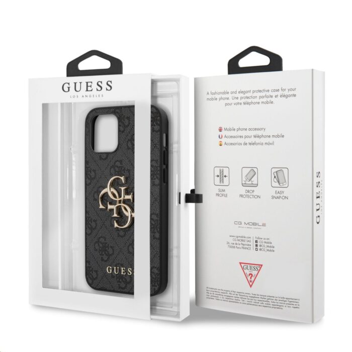 Калъф Guess PU 4G Metal Logo Case за iPhone 12 Pro Max Grey - Image 6