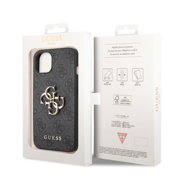 Калъф от Guess PU 4G Metal Logo Case за iPhone 14 Plus Grey - Image 6