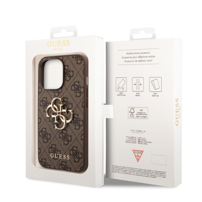 Калъф от Guess PU 4G Metal Logo Case за iPhone 14 Pro Max Brown - Image 6