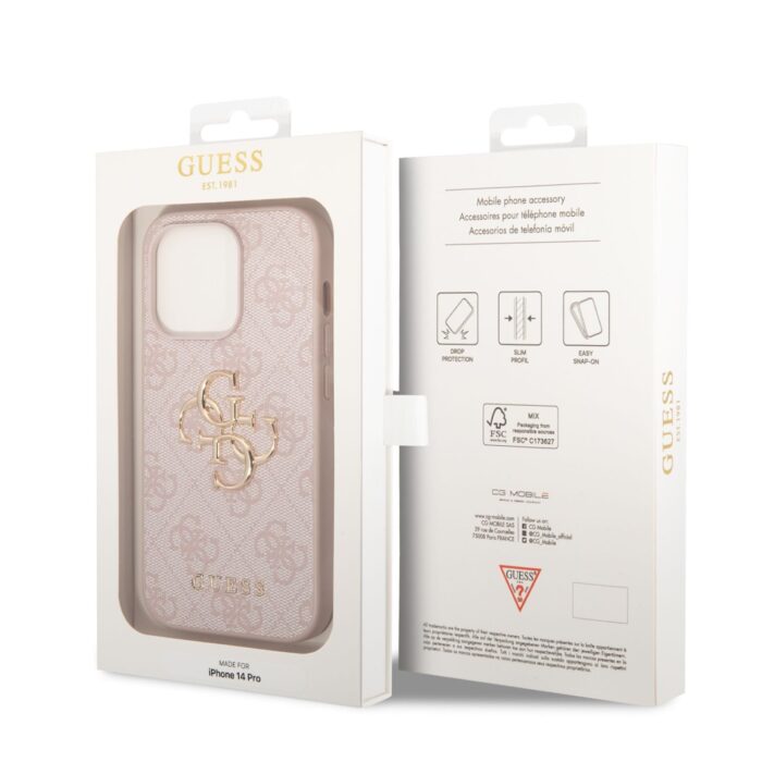 Калъф Guess PU 4G Metal Logo Case for iPhone 14 Pro Pink - Image 6