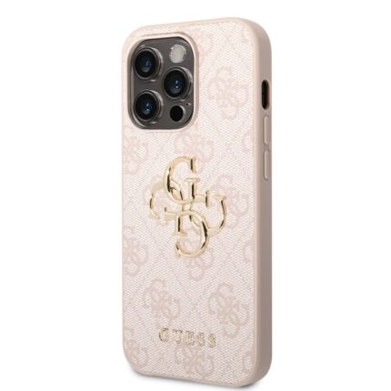 Калъф Guess PU 4G Metal Logo Case for iPhone 14 Pro Pink