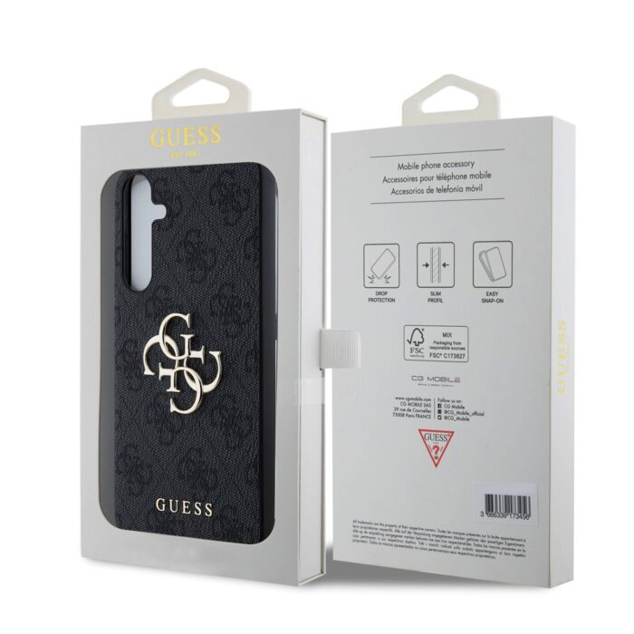 Калъф от Guess case за Samsung Galaxy A35  Black HC PU big 4G metal logo - Image 7
