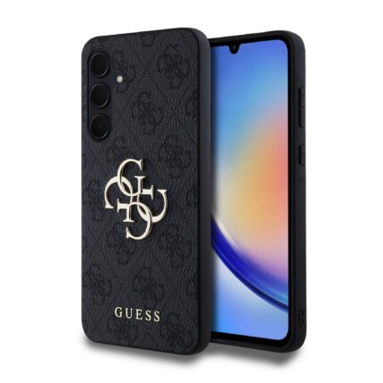 Калъф от Guess case за Samsung Galaxy A35  Black HC PU big 4G metal logo
