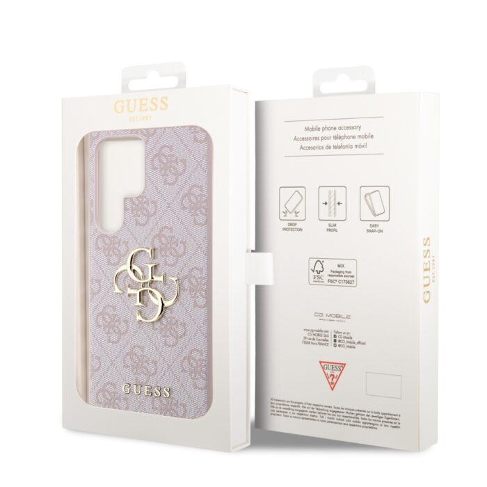 Калъф от Guess PU 4G Metal Logo Case за Samsung Galaxy S24 Ultra Pink - Image 7