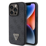 Калъф от Guess PU 4G Strass Triangle Metal Logo Case за iPhone 15 Pro Black