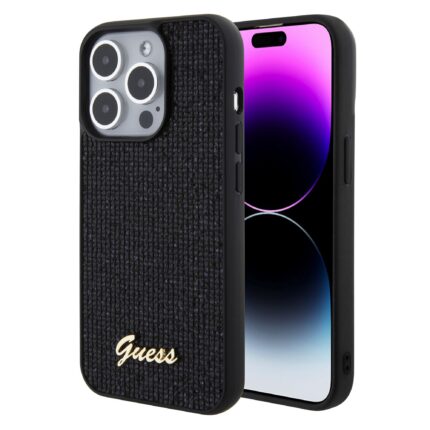 Калъф от Guess PU Square Mirror Script Logo Case за iPhone 15 Pro Black