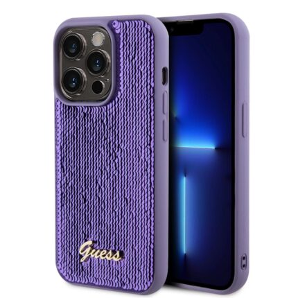 Калъф от Guess Sequin Script Logo Case за iPhone 15 Pro Purple