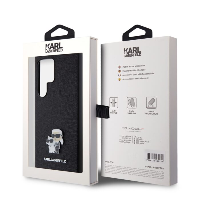 Калъф от Karl Lagerfeld PU Saffiano Metal Karl and Choupette Case за Samsung Galaxy S24 Ultra Black - Image 7
