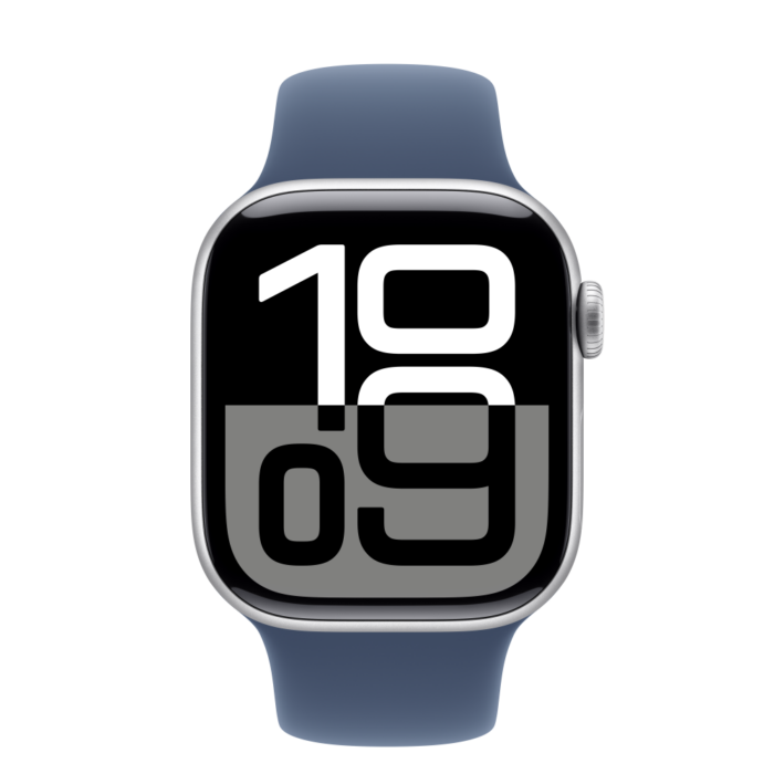 Apple Watch S10 GPS 42mm Silver Alu Case with Denim Sport Band - M/L - Image 3