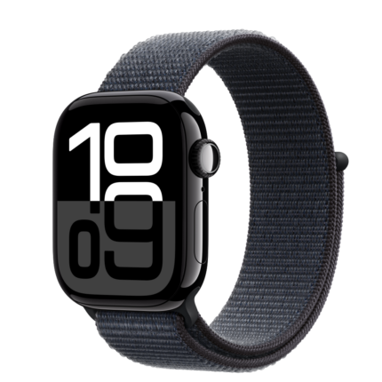 Apple Watch S10 Cellular 42mm Jet Black Alu Case with Ink Sport Loop