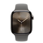 Apple Watch S10 Cellular 42mm Natural Titanium Case with Stone Grey Sport Band - S/M - Image 2