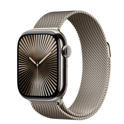 Apple Watch S10 Cellular 42mm Natural Titanium Case with Natural Milanese Loop