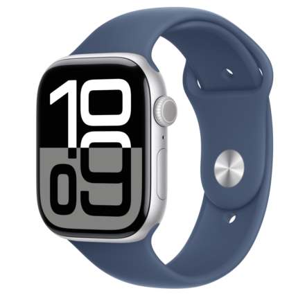 Apple Watch S10 Cellular 46mm Silver Alu Case with Denim Sport Band - S/M