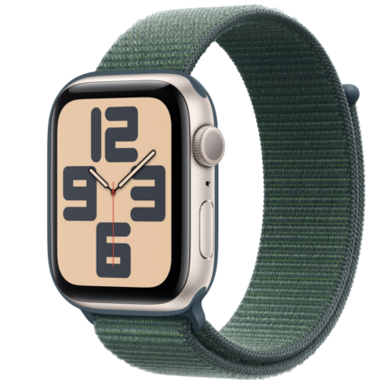 Apple Watch SE2 v3 GPS 44mm Starlight Alu Case with Lake Green Sport Loop