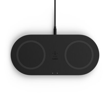 Безжично зарядно Belkin 2x 10W Dual Wireless Charging Pad with PSU (Barrel) - Black