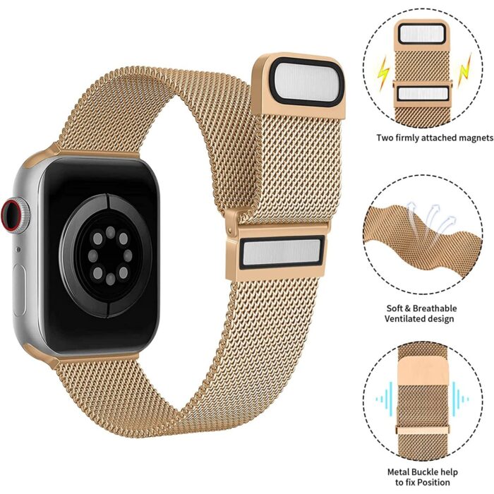 Каишка от Apple за Watch 45mm Band Gold Milanese Loop - Image 3