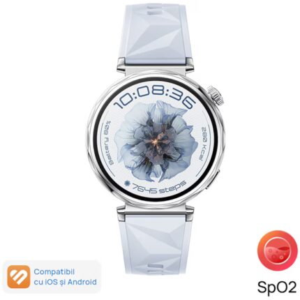 Часовник Huawei Watch GT 5, 41mm, Tarnish Stainless Steel Case, Blue Fluoroelastomer Strap