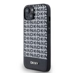 Калъф от 
DKNY PU Leather Repeat Pattern Bottom Stripe MagSafe Case за iPhone 13 Black - Image 3