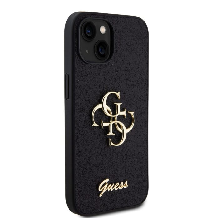 Калъф от 
Guess PU Fixed Glitter 4G Metal Logo Case за iPhone 13 Black - Image 3