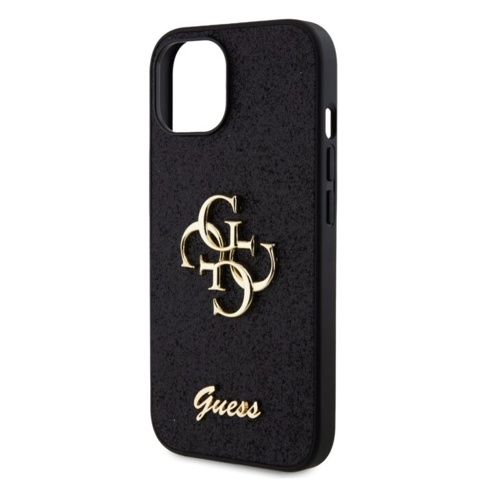 Калъф от 
Guess PU Fixed Glitter 4G Metal Logo Case за iPhone 13 Black - Image 4