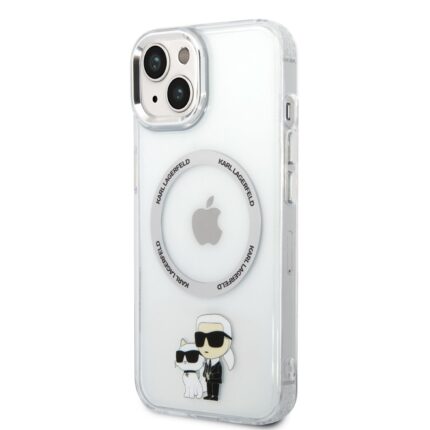 Калъф от Karl Lagerfeld IML Karl and Choupette MagSafe Case за iPhone 14 Transparent