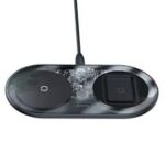 Двойно безжично зарядно на Baseus Simple 2in1 Wireless Charger, черно - Image 2