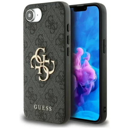 Калъф от 
Guess PU 4G Metal Logo Case за iPhone 16e Grey